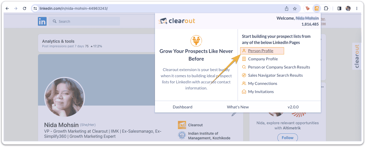 A gif of Adding CSV file to Clearout's Bulk Email Finder to find email addresses
