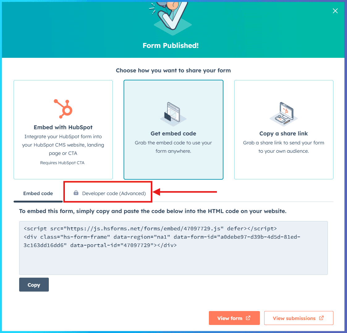 Integrate Various HubSpot Forms with Clearout JavaScript Widget