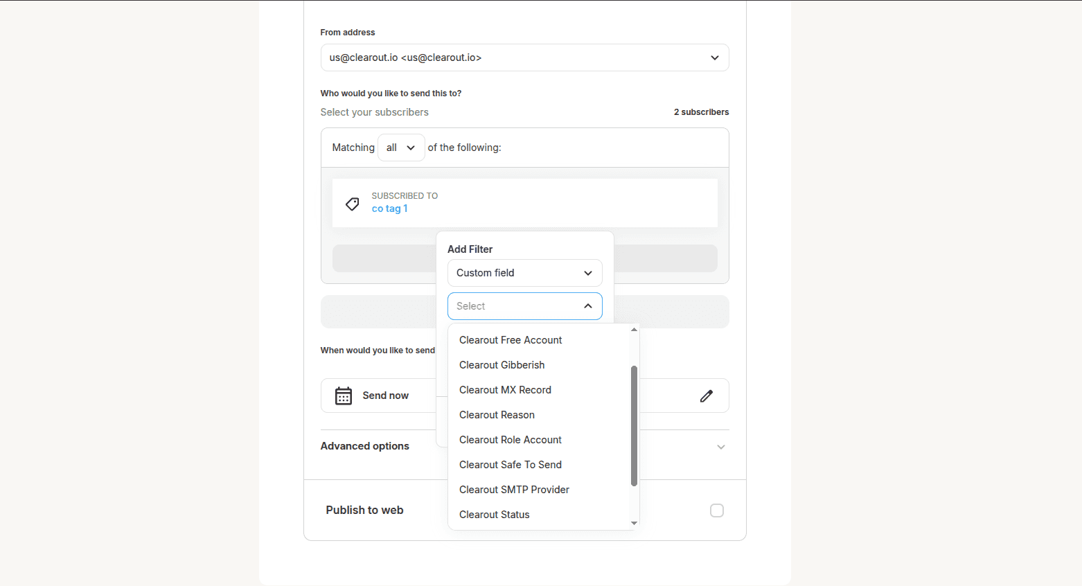 Using Clearout Fields in Kit Workflows and Campaigns