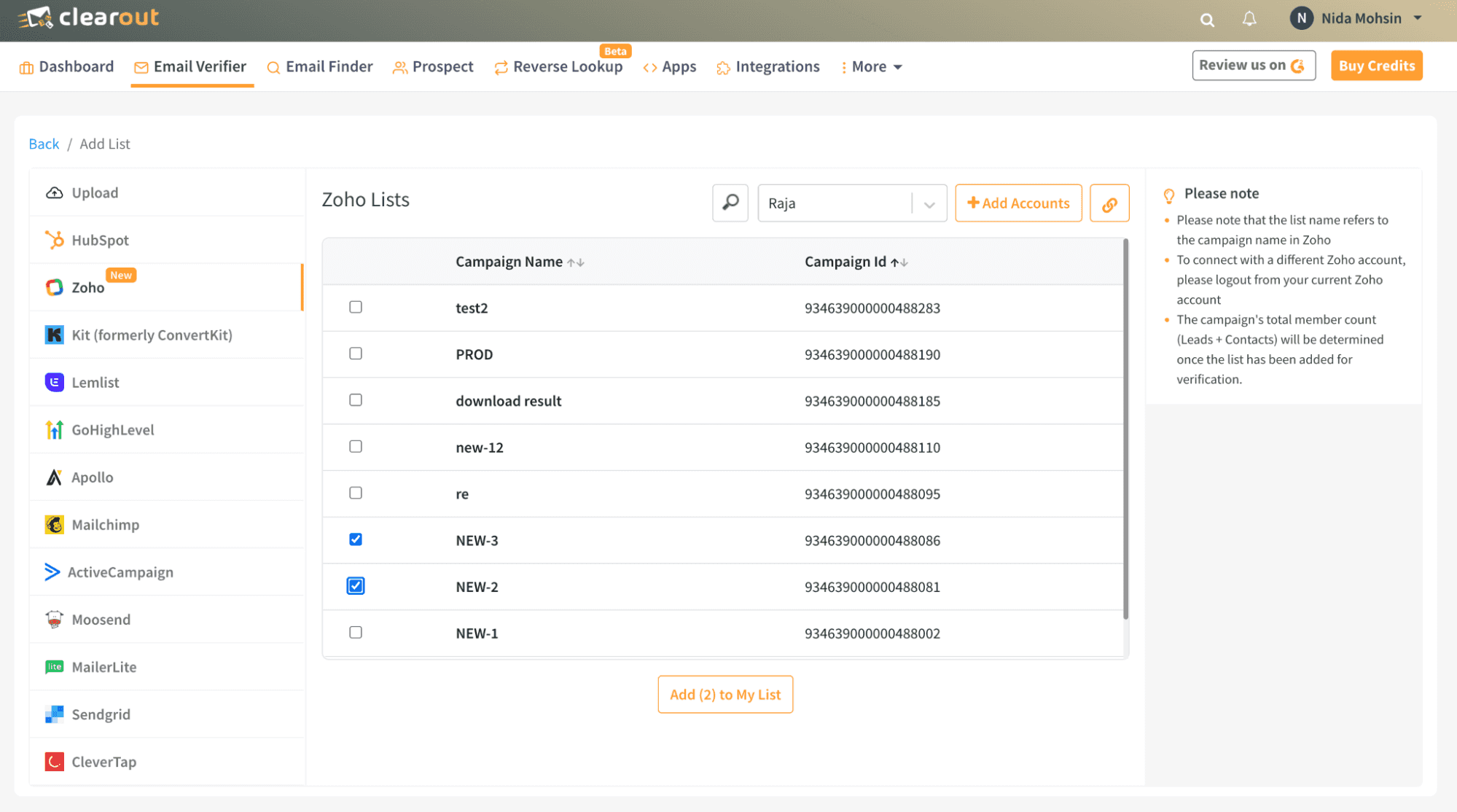 Import Your Contact or Lead Lists
