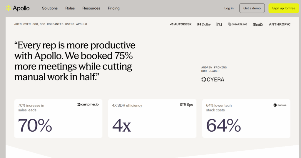 Apollo home page.