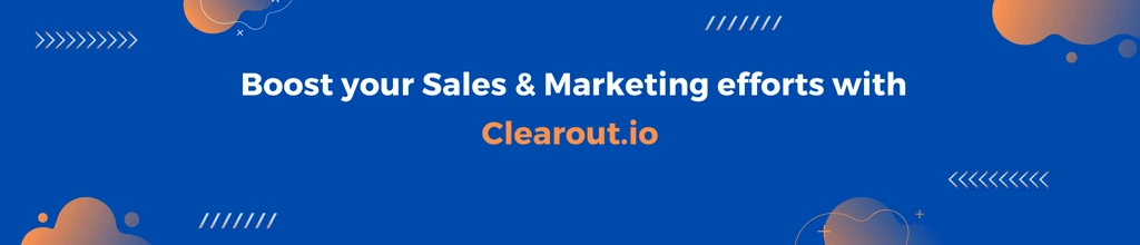 Banner promoting Clearout.io for sales and marketing.