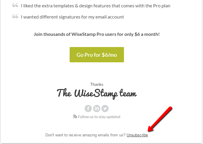 Maintain a clean email list with an unsubscribe option