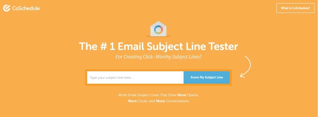 CoSchedule email subject line tester tool