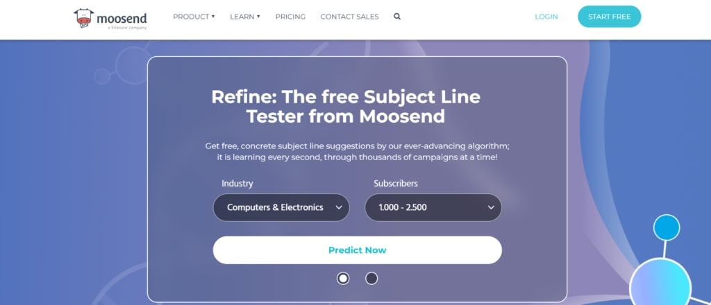 free email subject line tester by Moosend