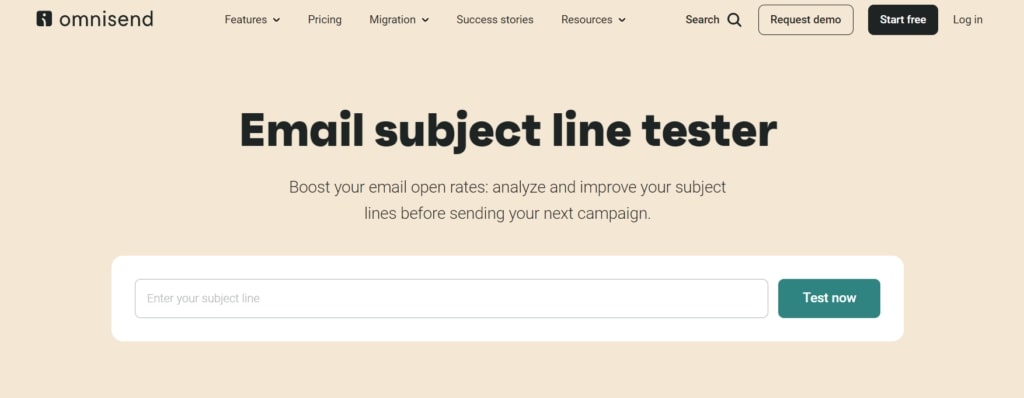 Free email subject line tester by Omnisend