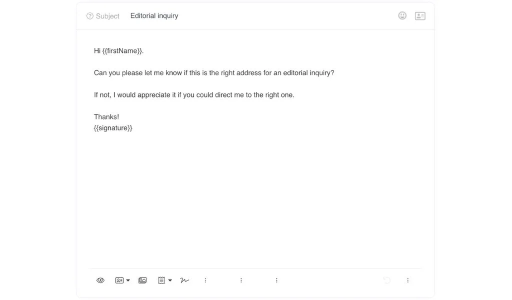 Editorial inquiry email template