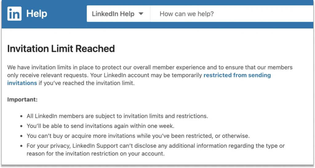 Bypass LinkedIn weekly invitation limit