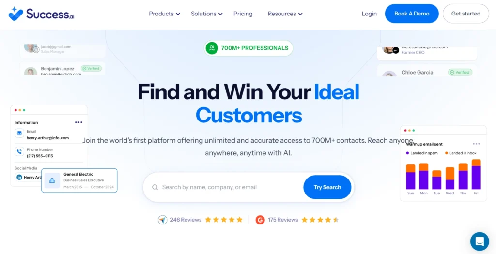 Screenshot of Success.ai home page.