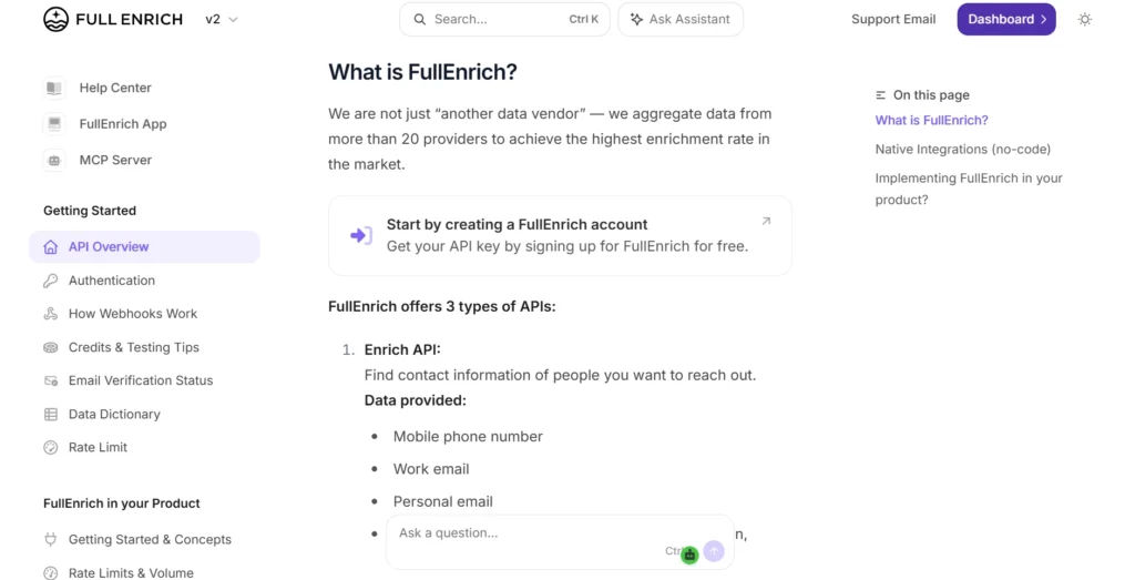 Full Enrich API documentation.