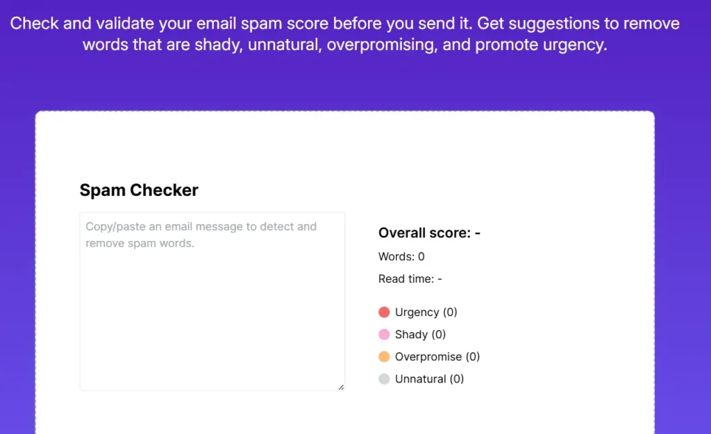 Smartlead's Spam Checker