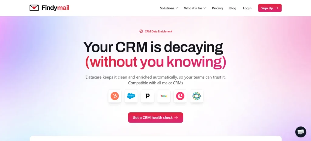 Findymail Datacare Page