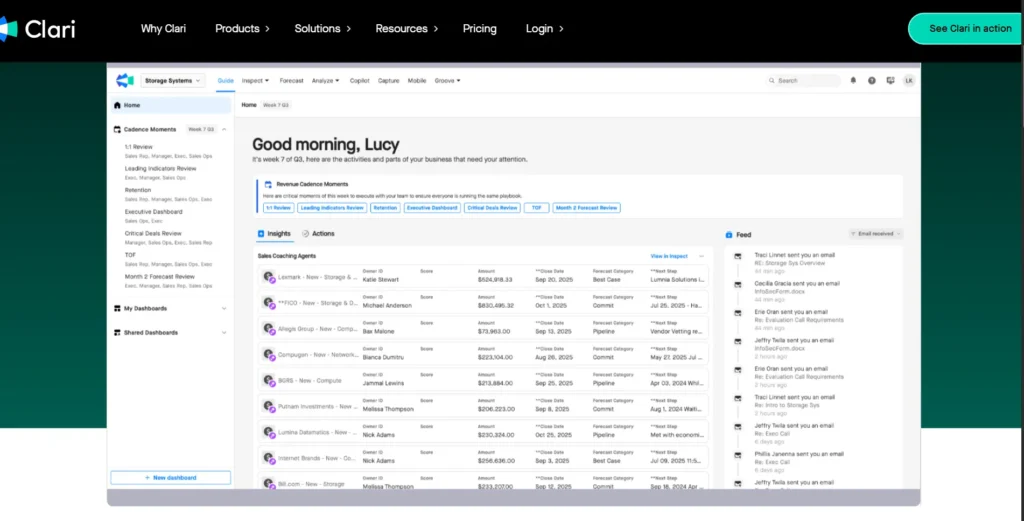 An image showing a business its revenue report on Clari.