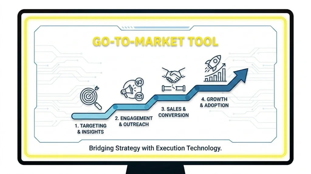 An image showing how a go-to-market tool works