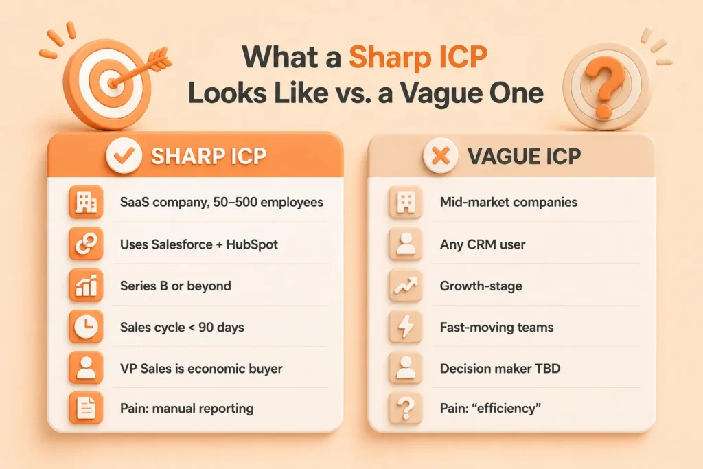 An image showing the differences between sharp and vague ICP.
