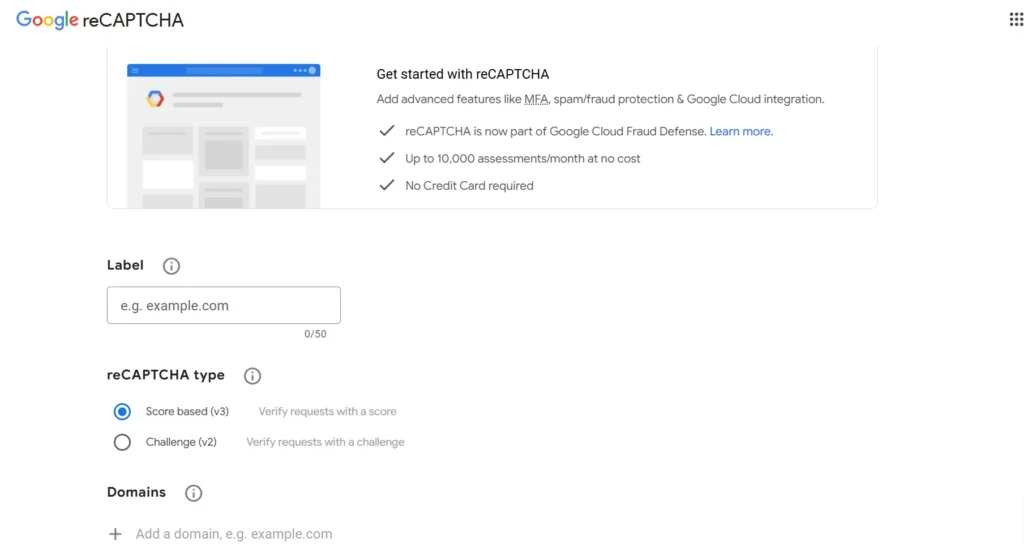 Screenshot of Google reCAPTCHA page.