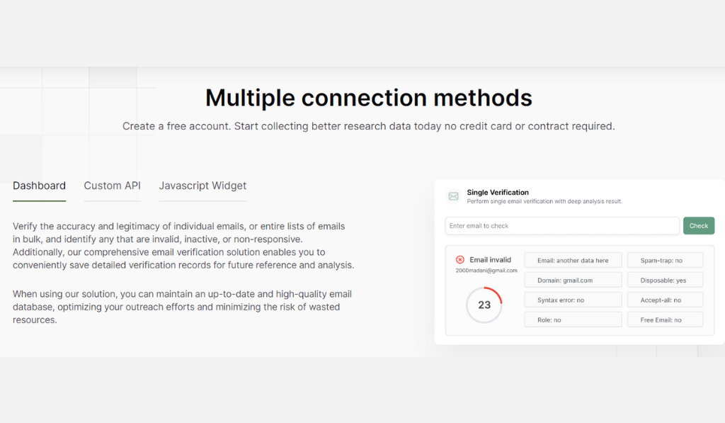 Screenshot of VerifyEmailAddress featuring a dashboard overview tab