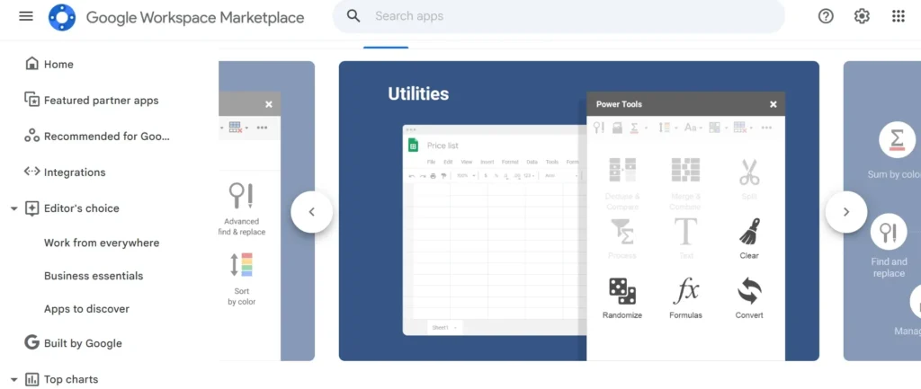 Power Tools add-on page in Google Workspace Marketplace