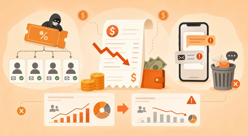 Illustration of fake signup impacts.