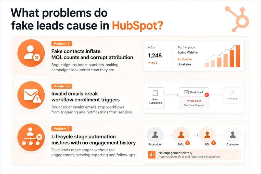 Problems that fake leads cause in HubSpot